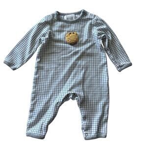 Albetta Kid's giraffe Crochet windowpain Cotton Playsuit 3-6M